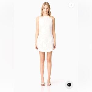elliatt elara white pearl embellished mini shift bridal dress size small NEW